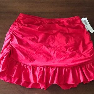 New Tara Grinna red swim skirt with bikini inside
